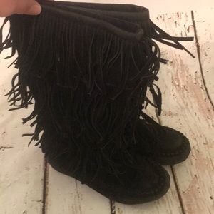 The Shoe Dept Girls Tiered Fringe Boots 